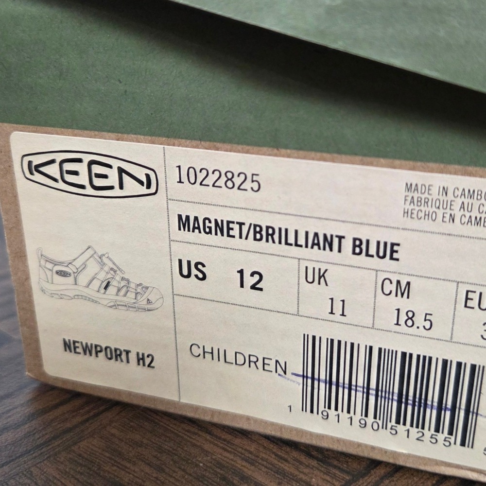NWT KEEN Newport H2 Gray & Blue closed toe hiking outdoor sandals Boys size 12 - Picture 9 of 9